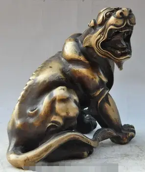 

S01711 7" chinese fengshui bronze copper animal pixiu Unicorn beast statue Sculpture