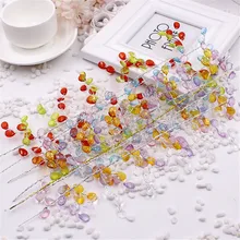 5 шт./лот искусственные головки цветов поделки акриловые бусины Цветок веточка падение моделирование DIY аксессуары декоративный цветок длинные 28 см