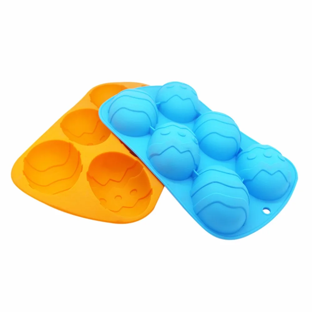 6 Cavities Easter Egg Shaped Silicone Cake Mold DIY Soap Mold Chocolate