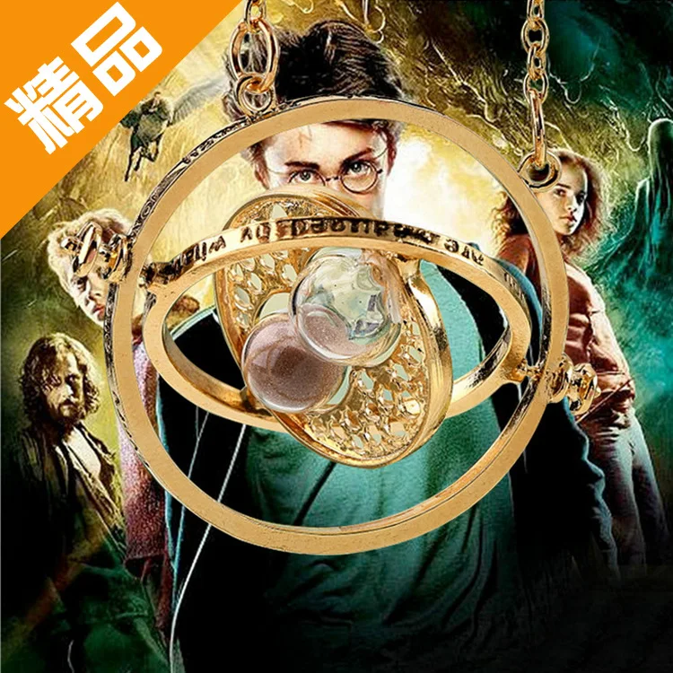 

New Harry Time Reversal Hourglass Necklace 360 Degree Rotatable Time Converter Magic Potter Pendant Gifts for Kids for2019