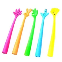 6 X Прекрасный изогнутые Гибкая мультфильм палец шариковая ручка Гибка Написание Шариковая ручка разноцветные SS21