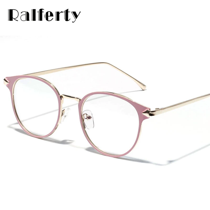 

Ralferty Vintage Eyeglass Women Frame Myopia Optical Eyewear Frames Glasses Clear Pink spectacle oculos de grau feminino W3204