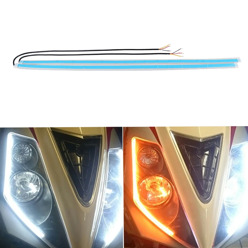 

2PCS Waterproof Universal 12v Motorcycle Led Turn Light Daytime Running Light DRL Strips Lamps Motorbike Signal Lamp indicator