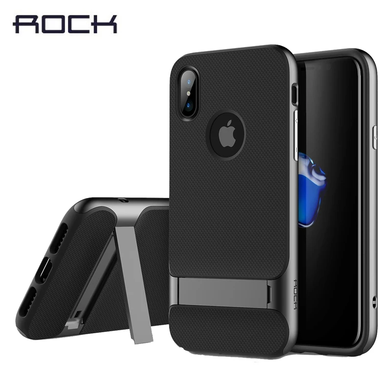 

ROCK Hot Phone Case for iPhone X Protective Shell, Royce Series Back Cover Case for iPhone X 5.8inch Coque with kickstand