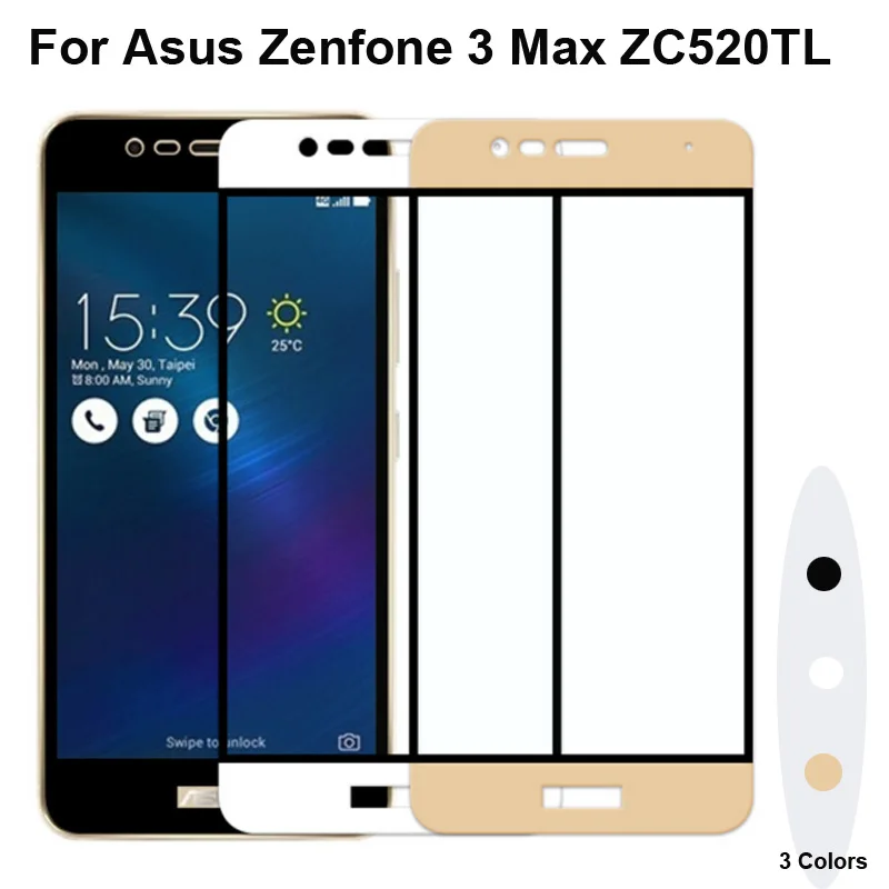 New 0.26mm 2.5D Ultra Thin Full Cover Premium Tempered Glass Front Screen Protector Film for Asus Zenfone 3 Max ZC520TL 5.2" | Мобильные