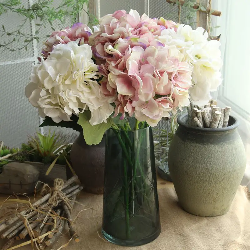 

Artificial Hydrangea Flower for Wedding Decoration European Silk Flower Hydrangea For Home Decor Fake Flowers