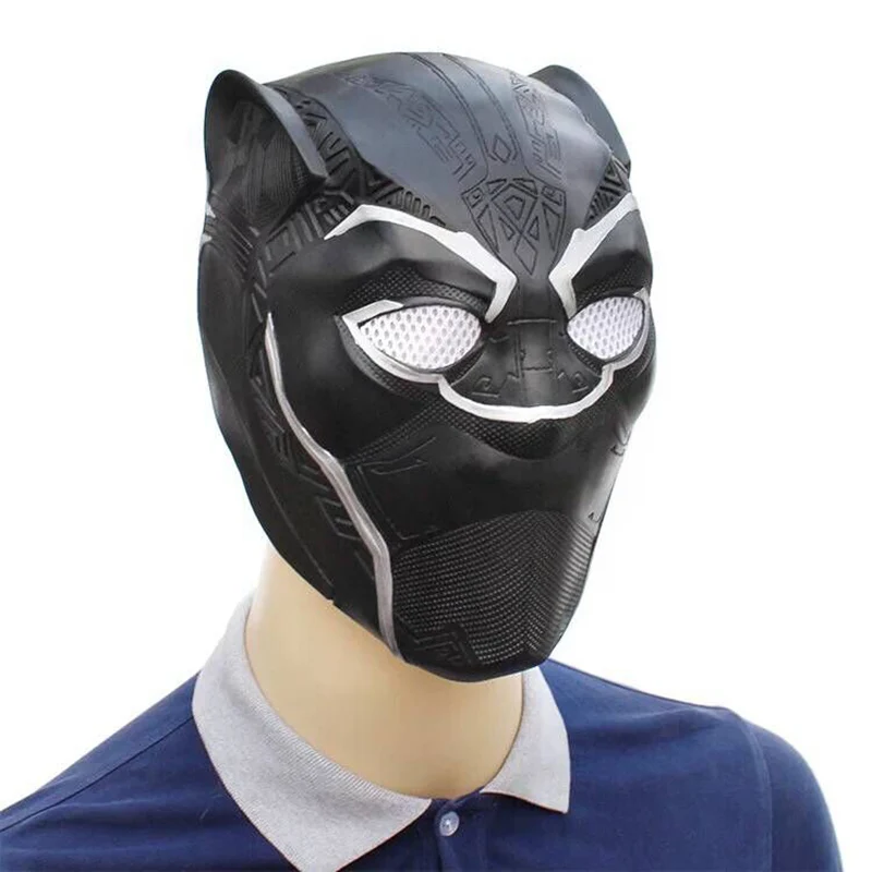 Фильм Черная пантера латексная маска для взрослых Косплей костюмы полное лицо маски-шлемы Хэллоуин бутафория для маскарада игрушки