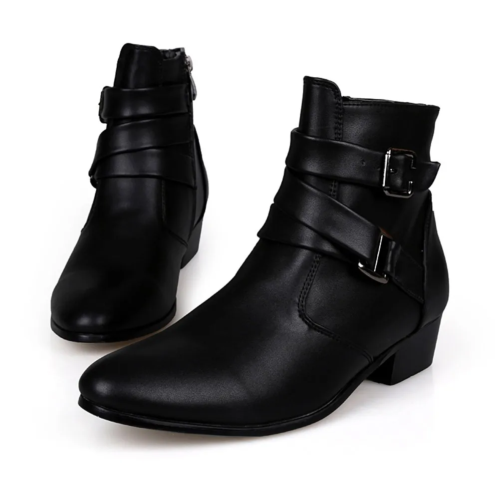 

2019 Men's Boots Motorcycle Oxford Dress Shoes Male British Chelsea Shoe Mens Winter Business Point Footwear #G3