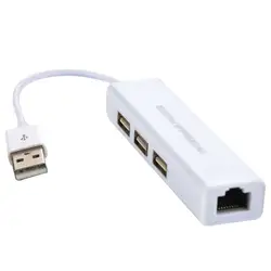 USB 2,0 концентратор Lan 3 порта Ethernet сетевой адаптер карточный кабель QJY99