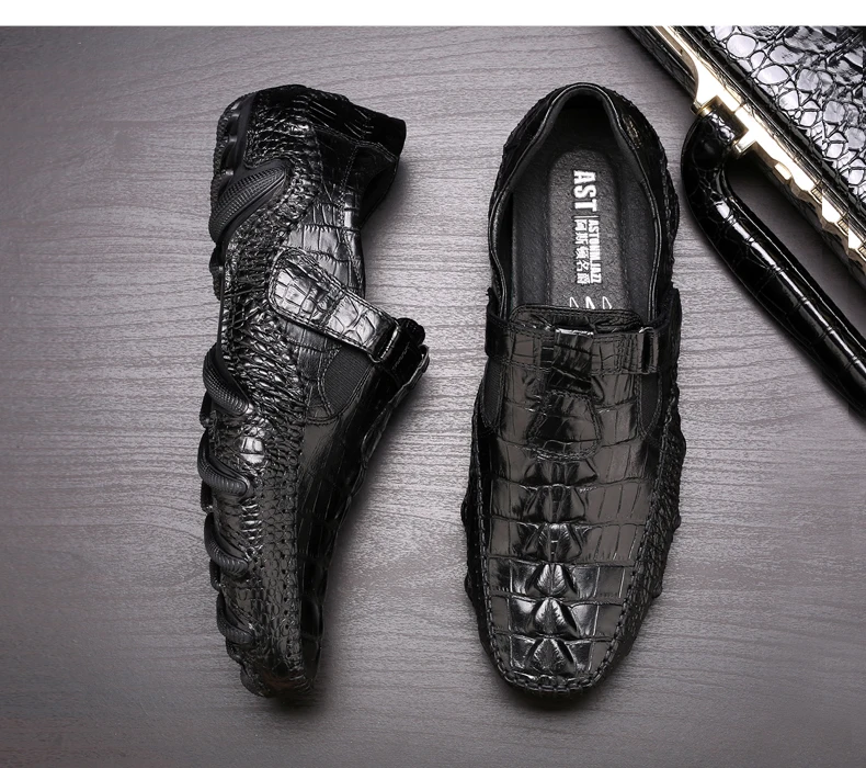 New Men's Octopus Leather Driving Shoes Crocodile Slip On Loafers For Mens Casual Shoes Moccasins Business Clogs Shoes Branded (6)