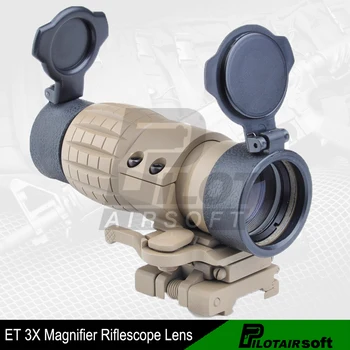 

Pilotairsoft Tactical Aim Optic sight 3X Magnifier Scope Compact Hunting Riflescope with Fit for 20mm Rifle Gun Rail Mount (TAN)