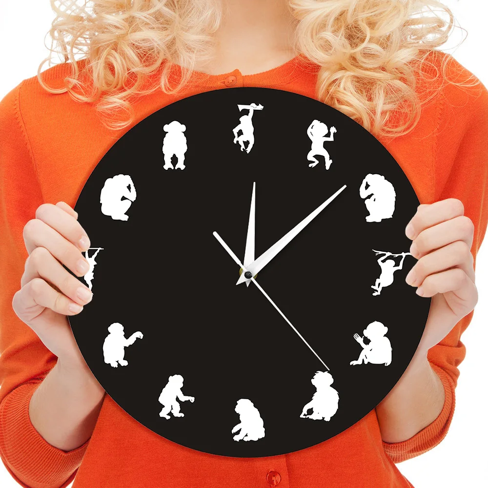Jungle Safari животных шимпанзе настенные часы гориллы Monkey Time деревенский Стиль Home Decor
