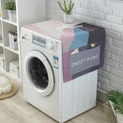 

Drum Washing Machine Cover Cartoon Animal Dust Cover Cloth Single Refrigerator Dust Cover Universal Furniture Cover Towel ZM147