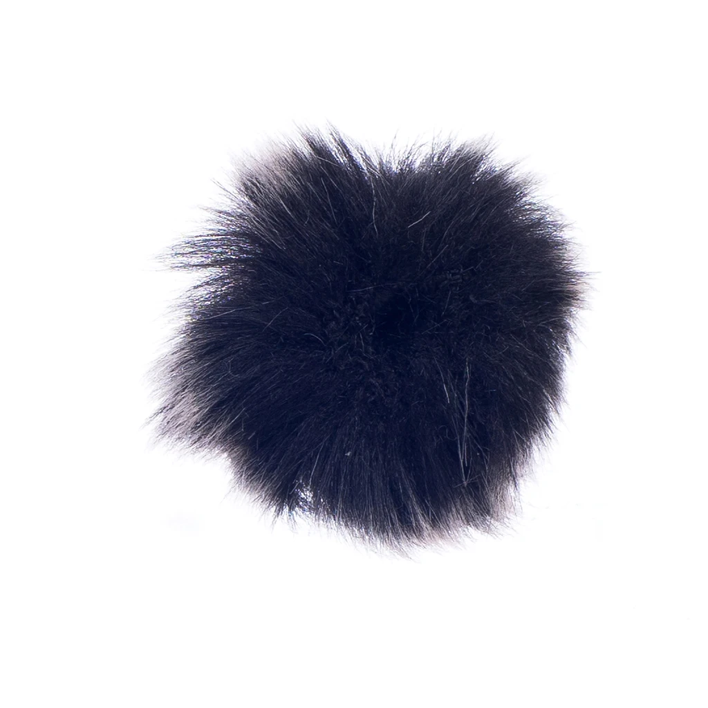 Black Mini Microphone Lapel Tie Clip Holder + Microphone MIC Fur Cover Windshield Windmuff