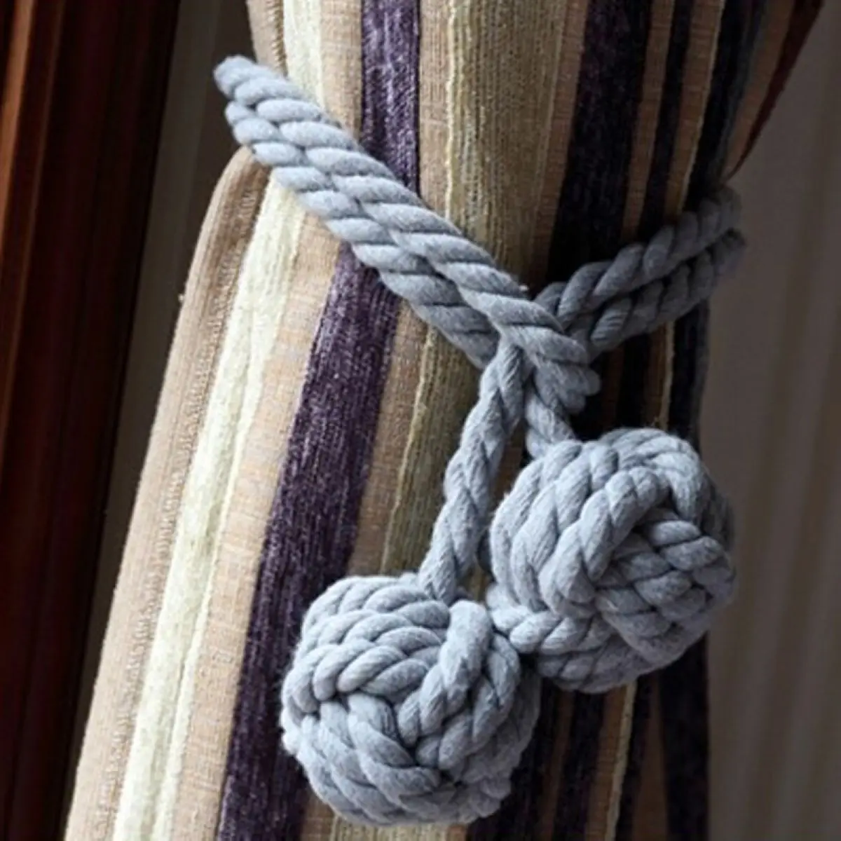 1pair  Handmade Curtain Rope Tie Backs Ball Tiebacks Home Decor Holdbacks