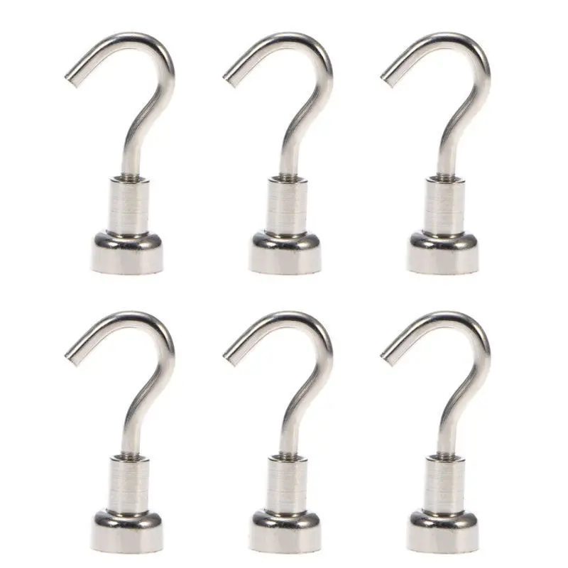 

6pcs Mayitr Magnetic Hook Heavy Duty Hanger Hanging Hooks Pothook Home Kitchen Refrigerator Hooks
