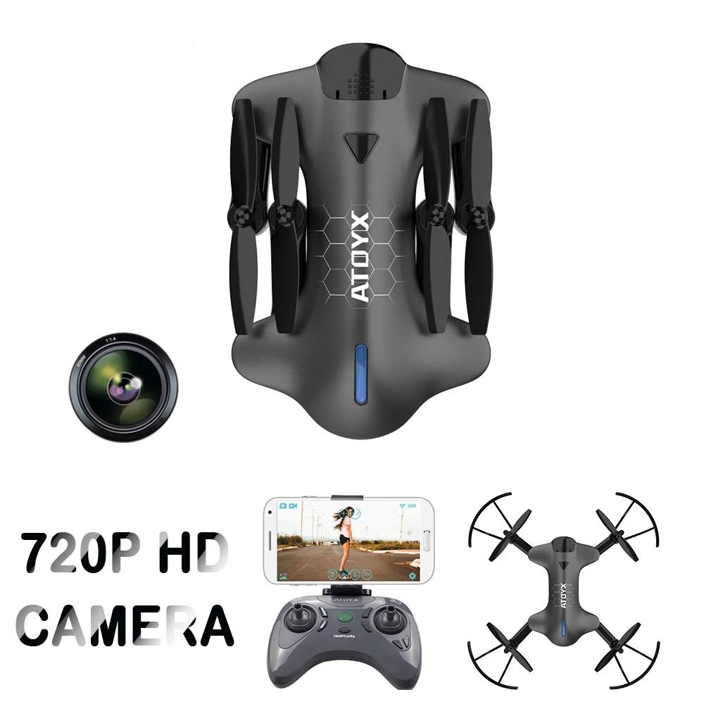 

Mini Camera Drone Foldable RC Quadcopter Altitude Hold Helicopter Wifi FPV Pocket Drones With Camera HD Wide Angle Selfie Drone