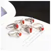 Nepal Handmade 925 Sterling Silver Inlaid Red Coral Lovely Rings for Girls Nepal Vintage Jewelry Multi Designs T9157  ► Photo 1/4