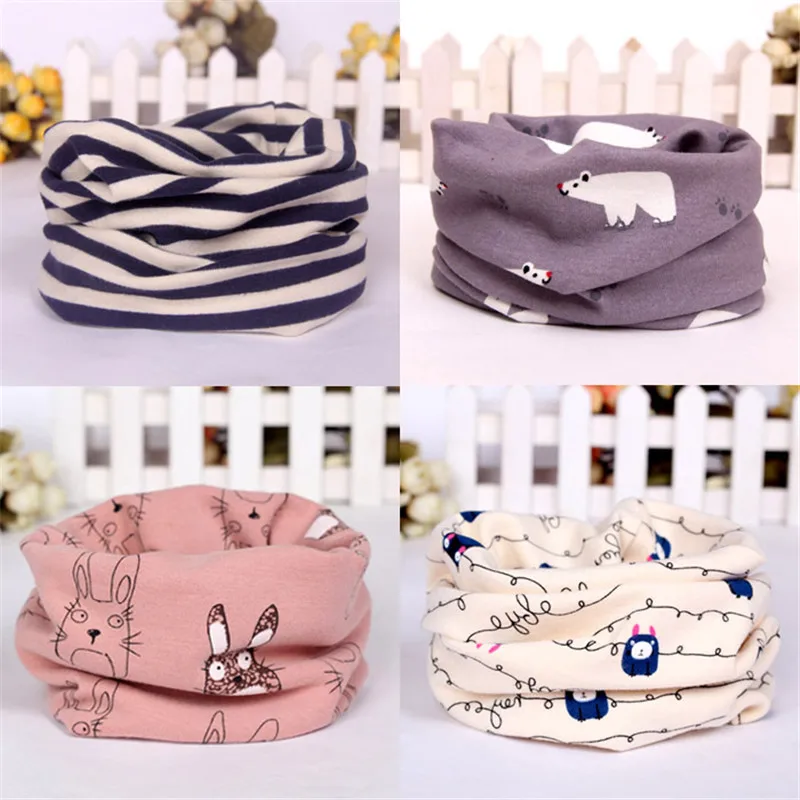 

Autumn winter new baby cotton neck scarf thickened neck cover star flower strip bunny bear cat cute warm infant kid collars