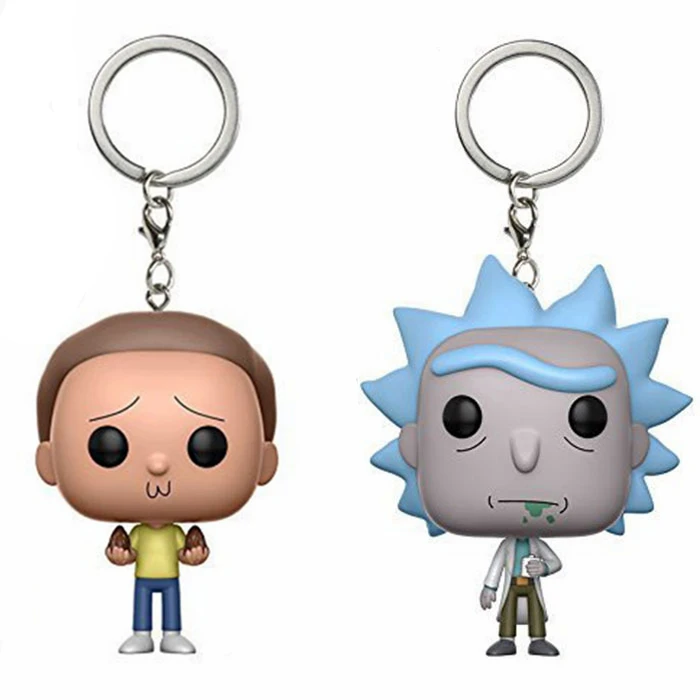 Keychain Avengers Rick and Morty action figure Bobble Head Q Edition new box for Car Decoration
