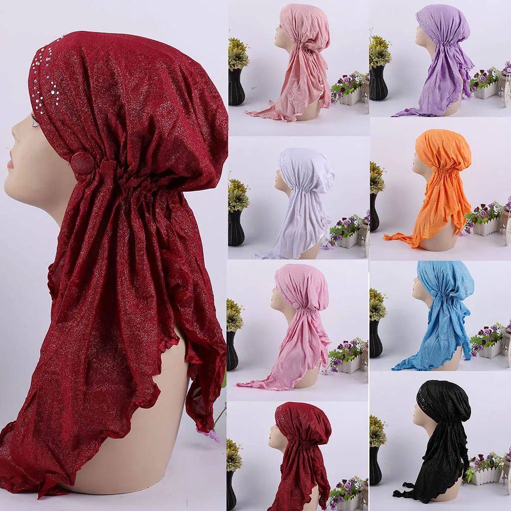 Мерцающий сверкающий золотой блестящий Простой шифон мусульманский хиджаб шарф платок головной убор шали исламский головной убор обертывание s шарфы
