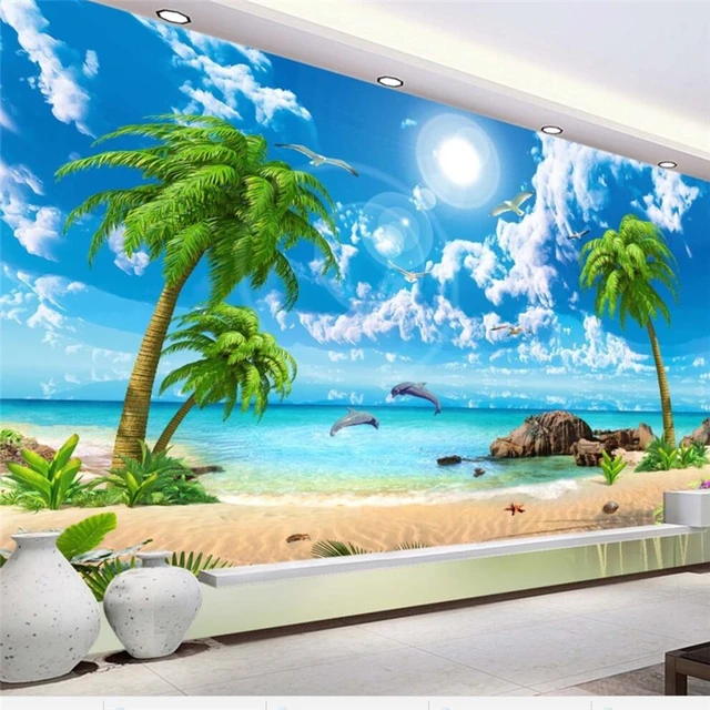 Beibehang Kustom Besar Fresco Wallpaper 3d Hd Fantasi Yang Indah