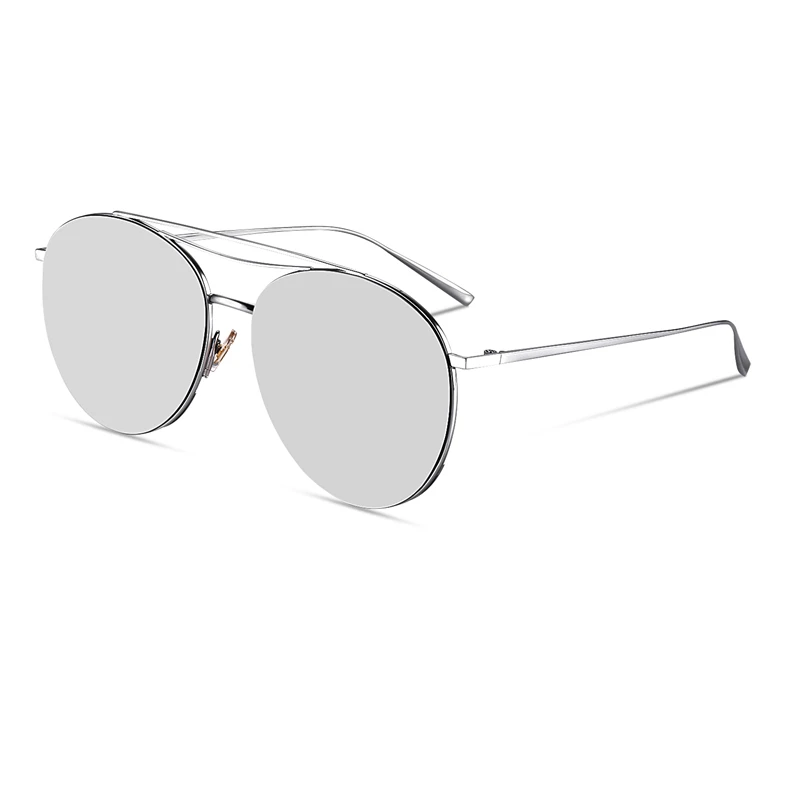 Чистый титановые солнцезащитные очки Для женщин известный Брендовая Дизайнерская обувь Новые Модные женские Высокое качество овальные зеркальные солнцезащитные очки для Для женщин Роскошные - Цвет линз: silver silver