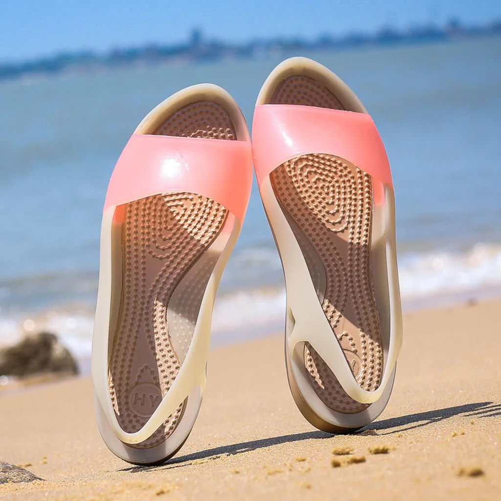 

shoes woman 2019 Women Jelly Peep Toe Summer Beach Shoes Shoes Slide Sweet Rainbow Sandals Femme Platform Sandalia Feminina#5