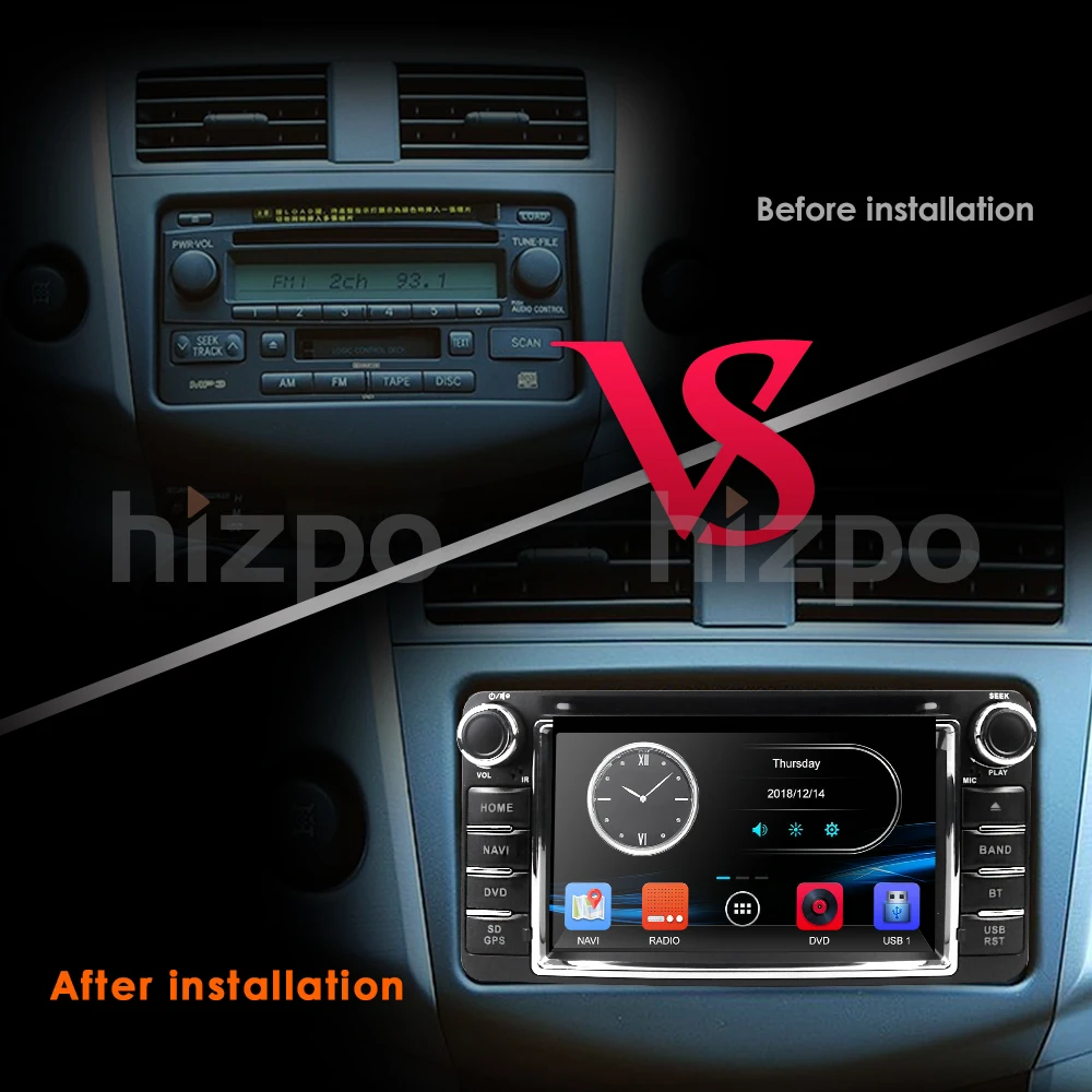 Best 6.2" 2 Din Touch screen Universal Stereo Car DVD Radio CD player GPS Navi For Toyota Rav4 Corolla Hilux Vios Camry Steel DVBT BT 2