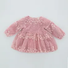 Платье для маленьких девочек; Осень-зима г.; платья для дня рождения с цветочной вышивкой; элегантные Детские платья; Одежда для девочек; От 1 до 5 лет