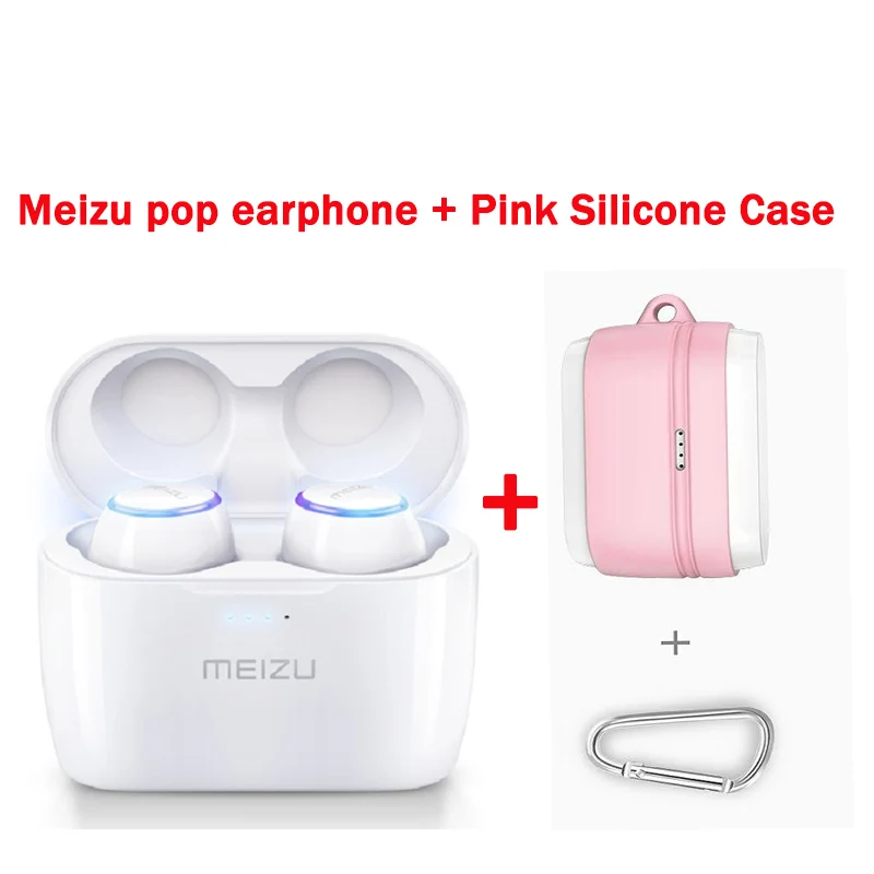 24 часа Meizu POP TW50 True беспроводные Bluetooth наушники мини TWS спортивная Гарнитура для Xiaomi iphone 7 8 Plus samsung - Цвет: add Pink case