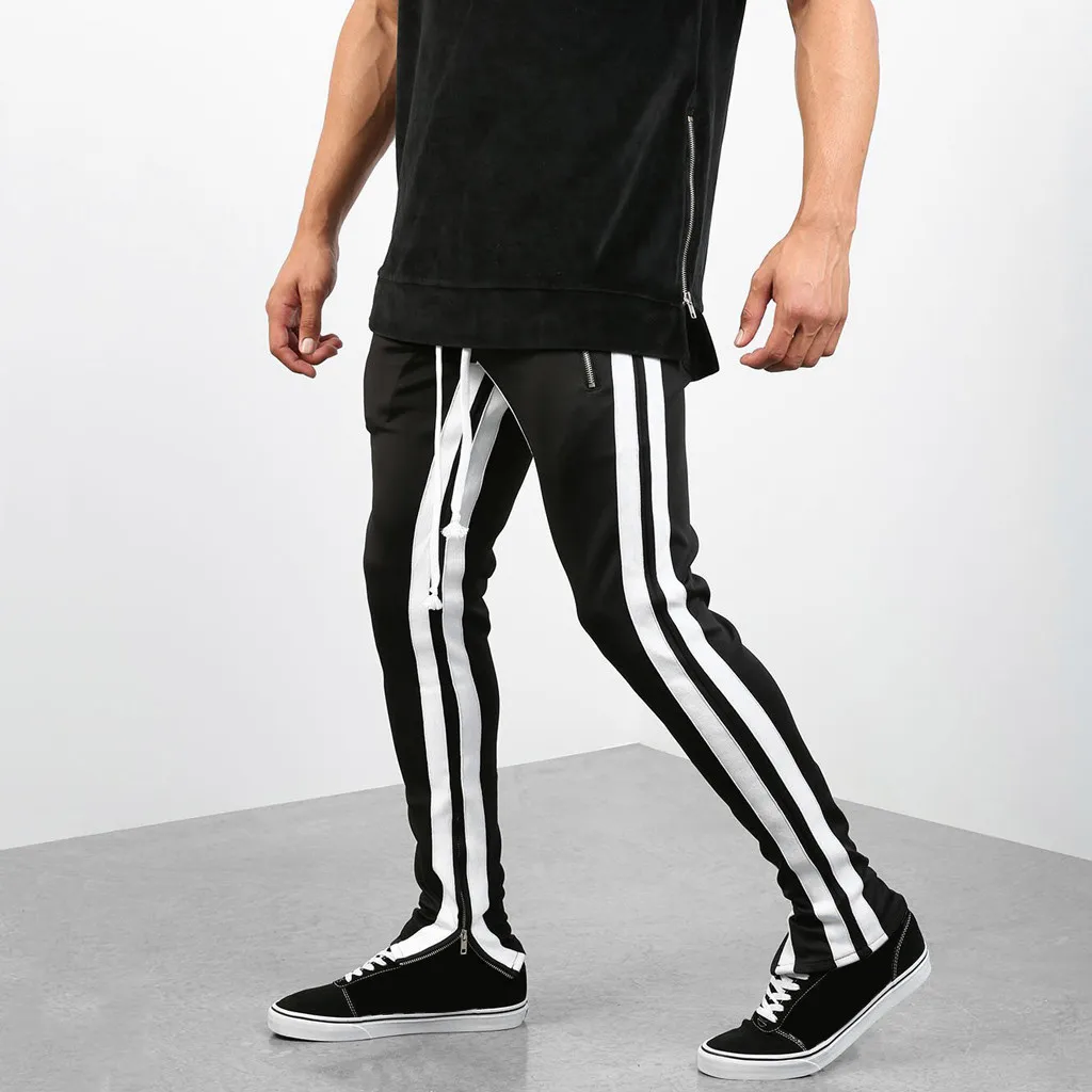 2019 Tracksuit Bottoms Casual Black Sweatpants Mens