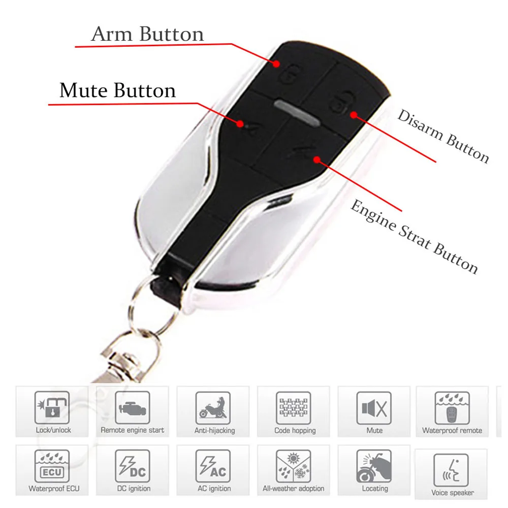 Универсальная мотоциклетная сигнализация для скутера, противоугонная охранная сигнализация, система дистанционного управления стартом двигателя+ Alarme Moto защита