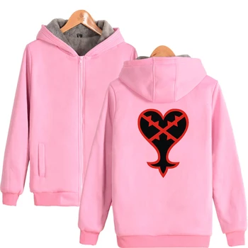 

New Kingdom heart hoodie thick double zipper pattern printing casual fashion unisex hooded Sweatshir zipper thick sweatshirt