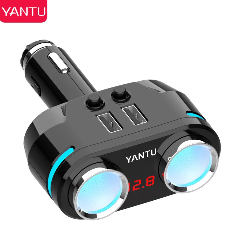 

YANTU B39-1 Car Cigarette Lighter Socket Splitter Auto Phone Charger Plug for Voltage LED USB Charger Adapter 80W Car Accessorie