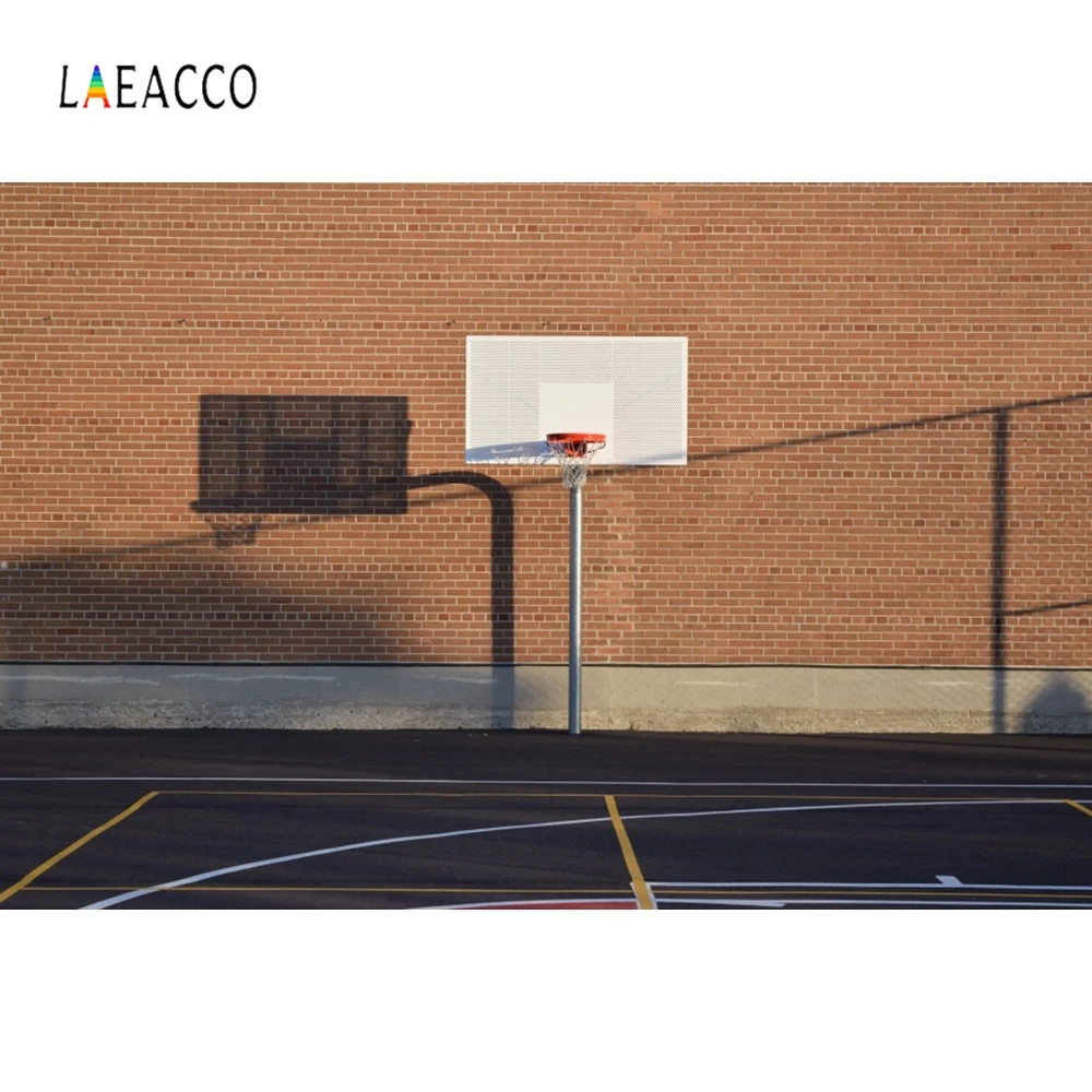 

Laeacco Playground Basketball Stand Backdrop Boy Portrait Photography Background Custom Photographic Backdrops For Photo Studio