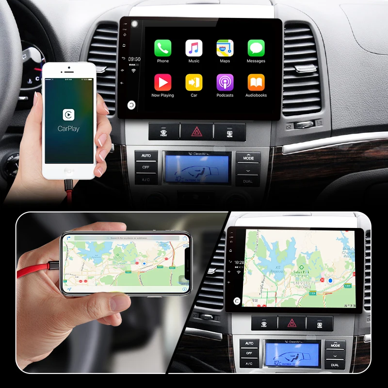 Junsun V1 pro 4G+ 64G CarPlay DSP Android 8,1 автомобильный Радио Мультимедиа Стерео Аудио плеер gps 2 Din для hyundai Santa Fe 2 2006-2012