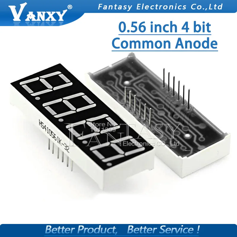 

5pcs Digital tube segment common Anode Red 4 Bit digital Tube 0.56 inch 12 needles Red LED Display HS410561K-32