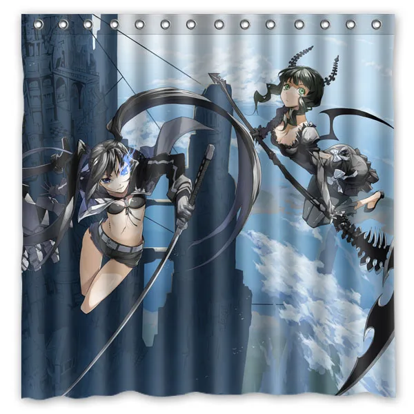 2 BLACK ROCK SHOOTER полиэстер водонепроницаемая занавеска для душа 71*71 дюймов плесени устойчивая занавеска для ванной Декор 12 шт. крючки - Цвет: 2