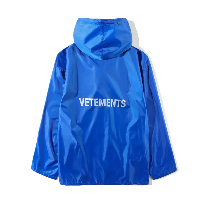 19SS новые куртки от Vetements модная уличная одежда большой плащ верхняя одежда куртки от Vetements желтый синий Vetements куртка - Цвет: 1