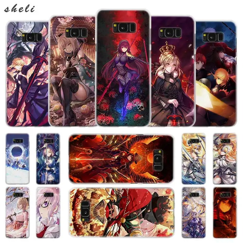 

Fate Series Grand Anime Transparent Note 10 9 pro hard Case Cover for Samsung Galaxy S4 S5 S6 S7 S8 S9 Plus Edge Mini s10 lite