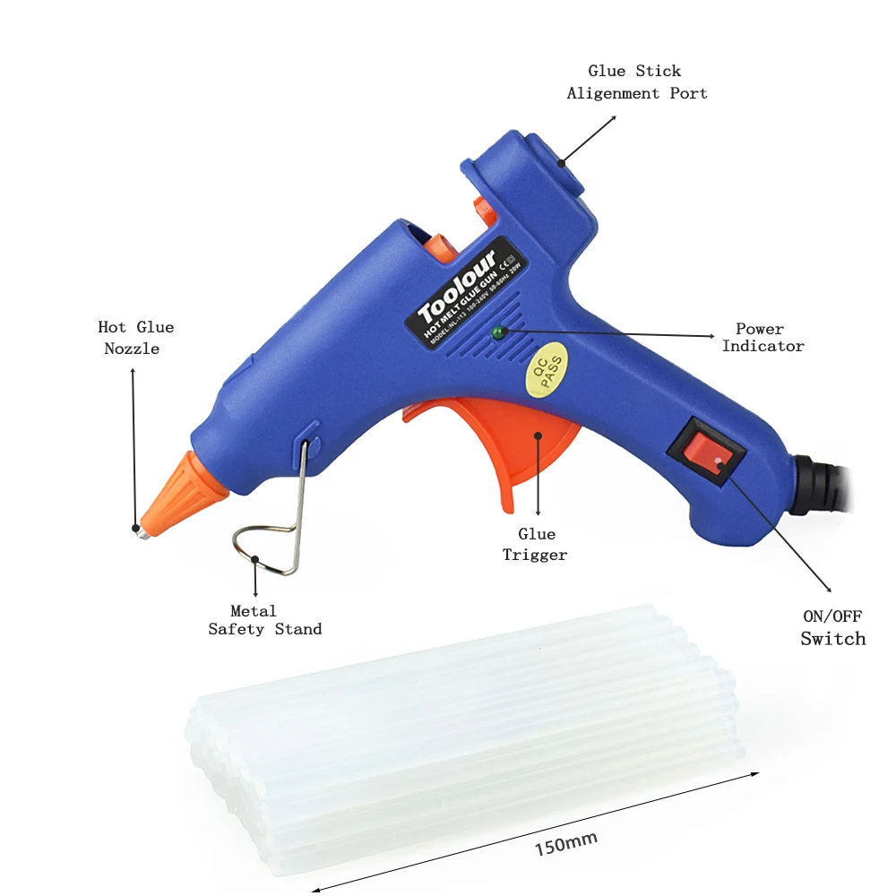 Toolour 33 in 1 Electric Soldering Iron Kit US/EU 60W Switch Adjustable Temp Welding Tool Set 100-240V 20W Glue Gun with Toolbox