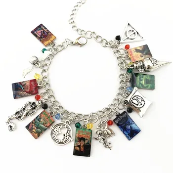 

Original Broadway Magic Charm Bracelet Poster design Golden Snitch timer Geometric triangle Combination of jewelry Gift