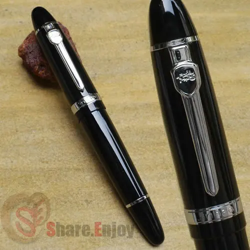 FOUNTAIN PEN JINHAO 159 BLACK AND SILVER 0.7mm BROAD NIB THICK