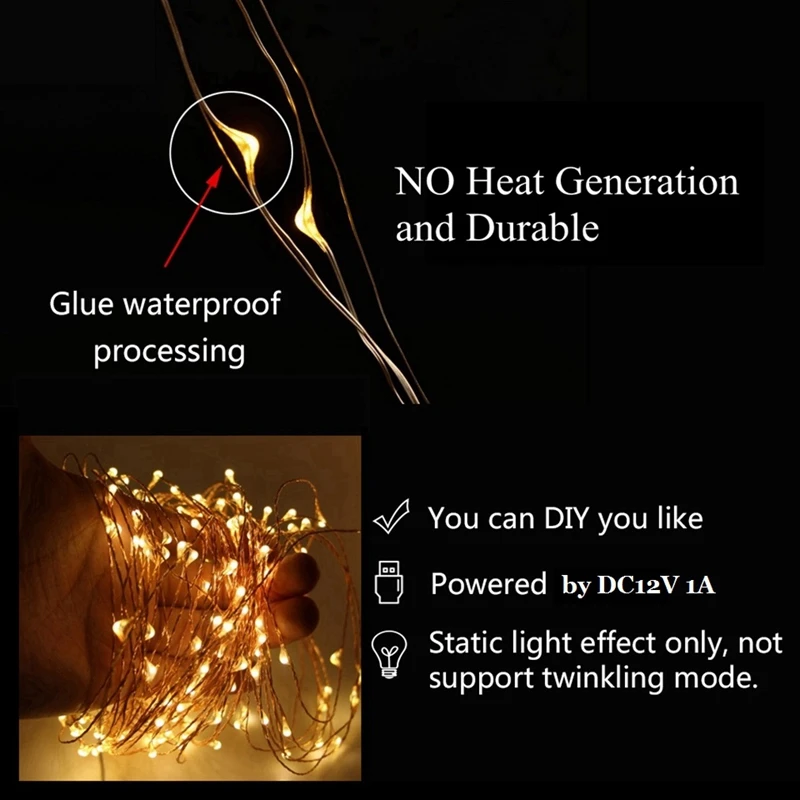 Waterproof Remote DC12V LED Silver Copper Wire String Light For christmas wedding Holiday Bedroom Xmas Indoor Outdoor decoration Waterproof Remote DC12V LED Silver Copper Wire String Light For christmas wedding Holiday Bedroom Xmas Indoor Outdoor decoration