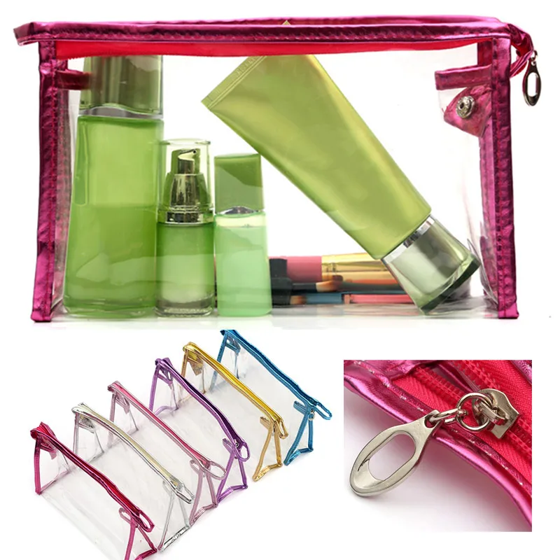 PVC Women Makeup Cosmetic Bag Waterproof Transparent Make Up Organizer
