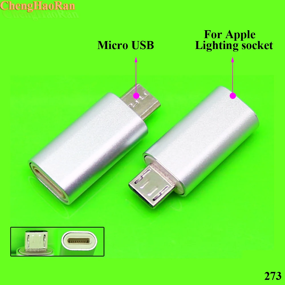 

ChengHaoRan 1pcs USB Adapter Converter 8-Pin light Female To Micro USB Male For iPhone ipad ipod For Antroid phone Xiaomi huawei