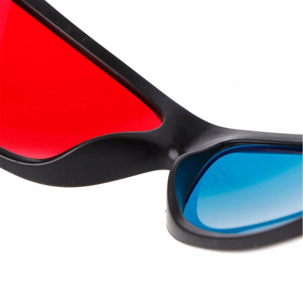 Universal Red Blue Anaglyph 3D Glasses Black Frame For Movie Game DVD Video TV