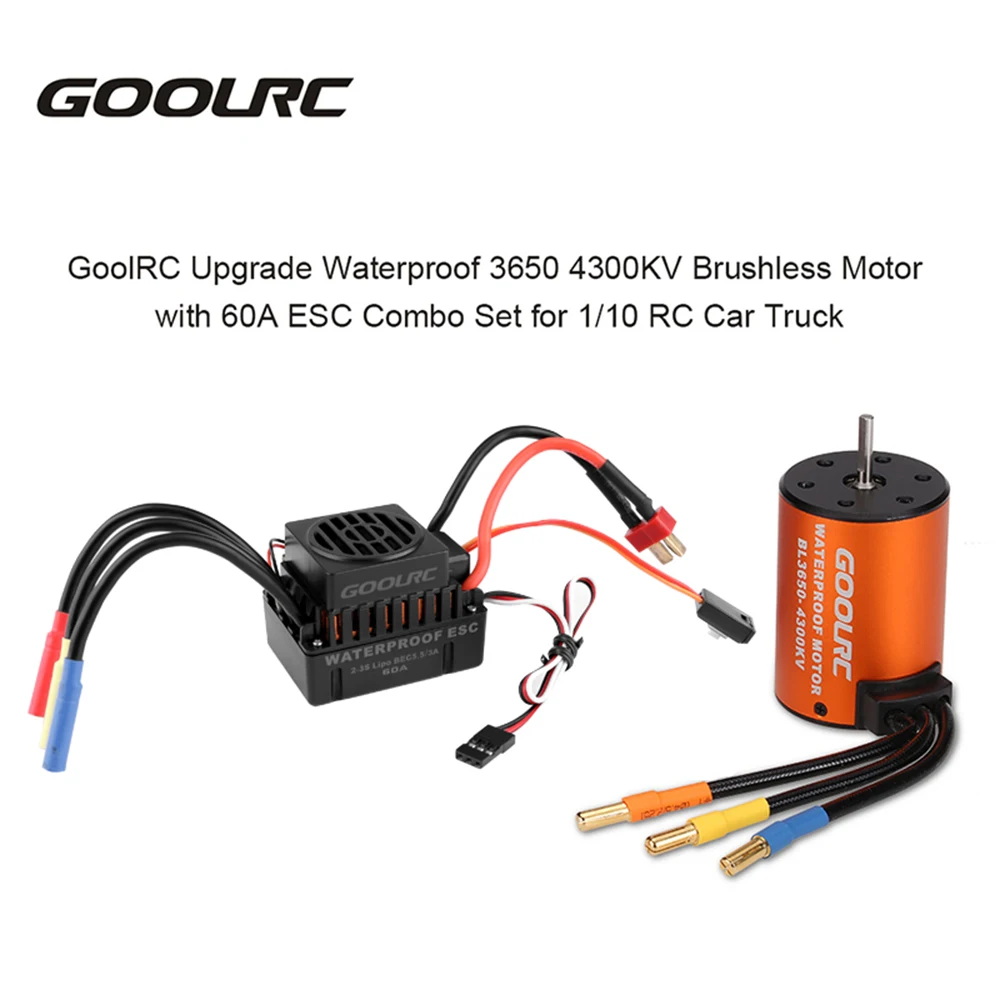 GoolRC обновление водонепроницаемый 3650 4300KV бесщеточный двигатель с 60A ESC комбо набор