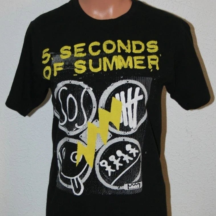 5 SECONDS OF SUMMER Medium Black T-Shirt Chest 35 5SOS Womens